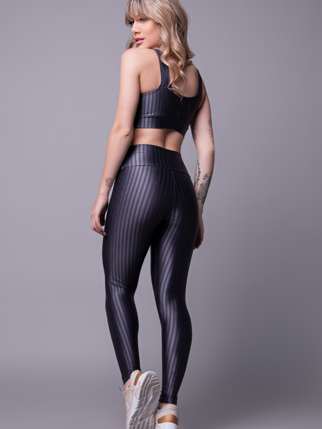 Conjunto Fitness Top Bojo Removível e Calça New Zig 3D