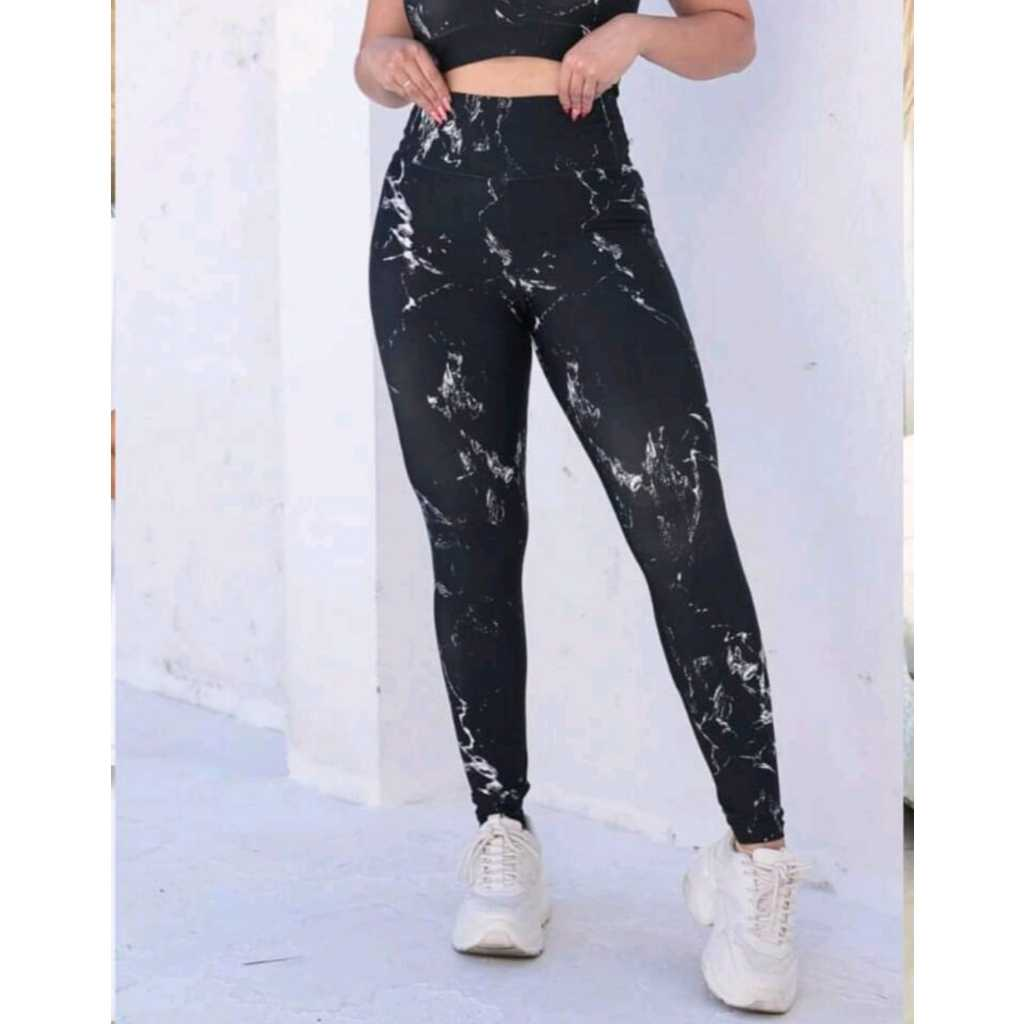 Calça Legging Marmorizada rajada fitness academia