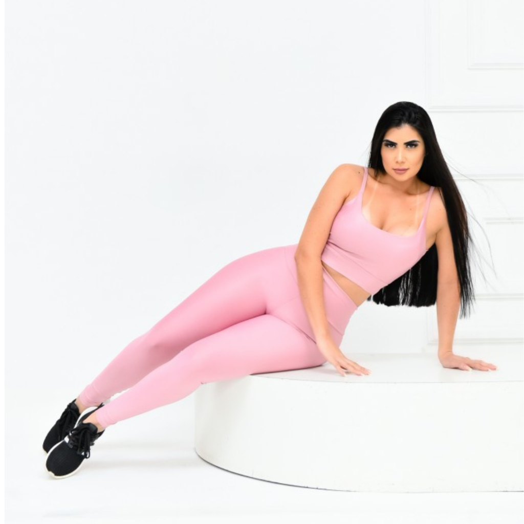 Conjunto top e calça fitness zero transparência feminino premium roupa academia legging CrossFit Moda