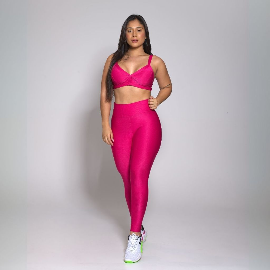 Conjunto Academia Treino Top e Calça Legging Feminino Fitness Luxo