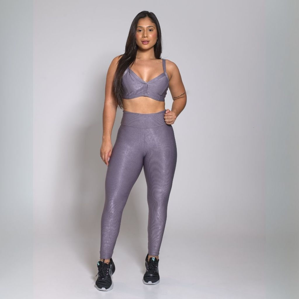 Conjunto Academia Treino Top e Calça Legging Feminino Fitness Luxo
