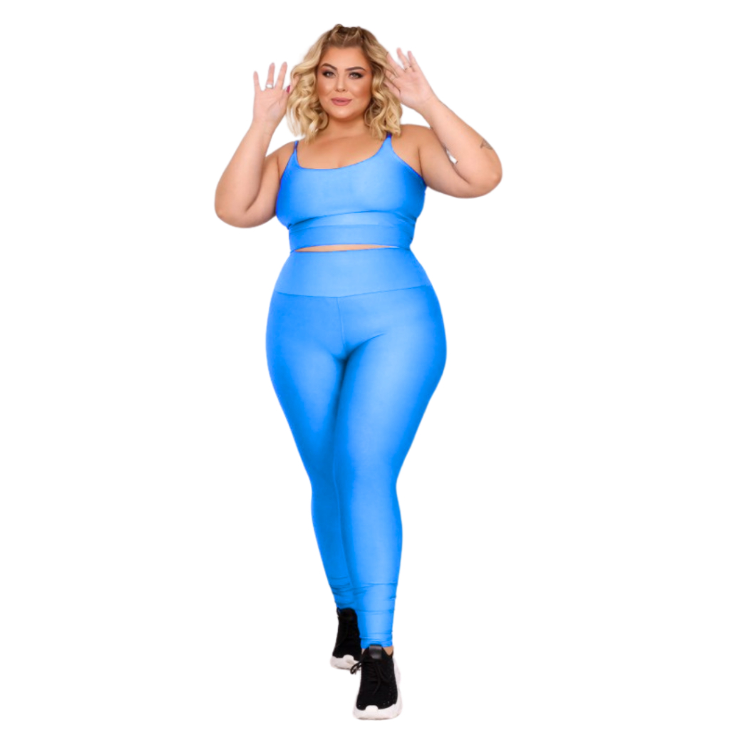 Conjunto top e calça fitness zero transparência feminino premium roupa academia legging CrossFit Moda