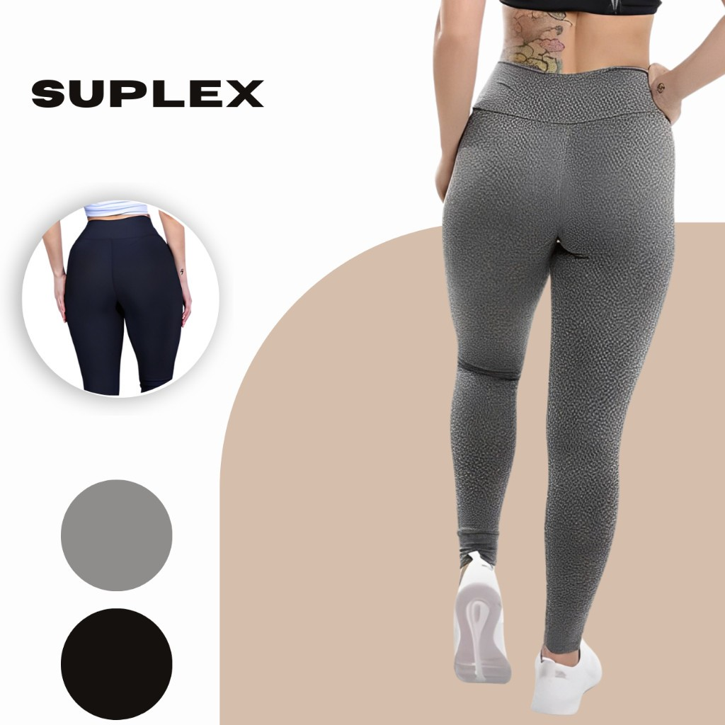 Legging Suplex Sem Transparência Fitness Academia Dia Dia Trabalho Grossa Cintura Alta Feminina
