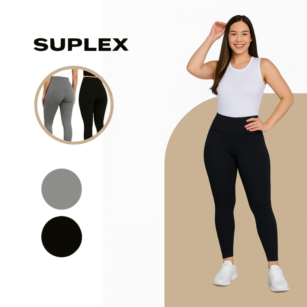 Legging Suplex Sem Transparência Fitness Academia Dia Dia Trabalho Grossa Cintura Alta Feminina