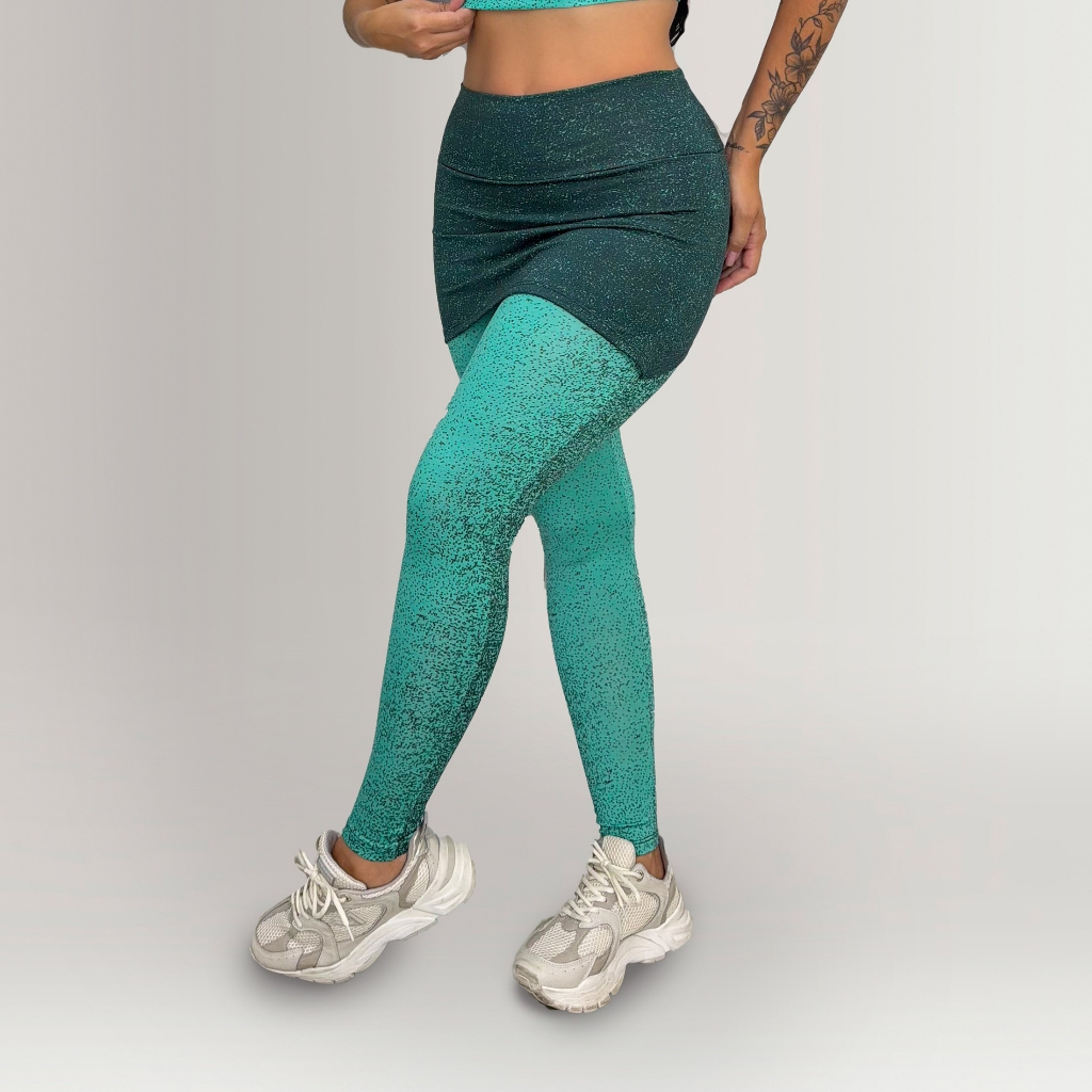 Calça Legging Fitness Tapa Bumbum Com Saia Embutida Academia Treino Conforto Crossfit