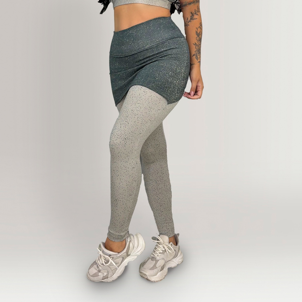 Calça Legging Fitness Tapa Bumbum Com Saia Embutida Academia Treino Conforto Crossfit