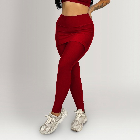 Calça Legging Fitness Tapa Bumbum Com Saia Embutida Academia Treino Conforto Crossfit
