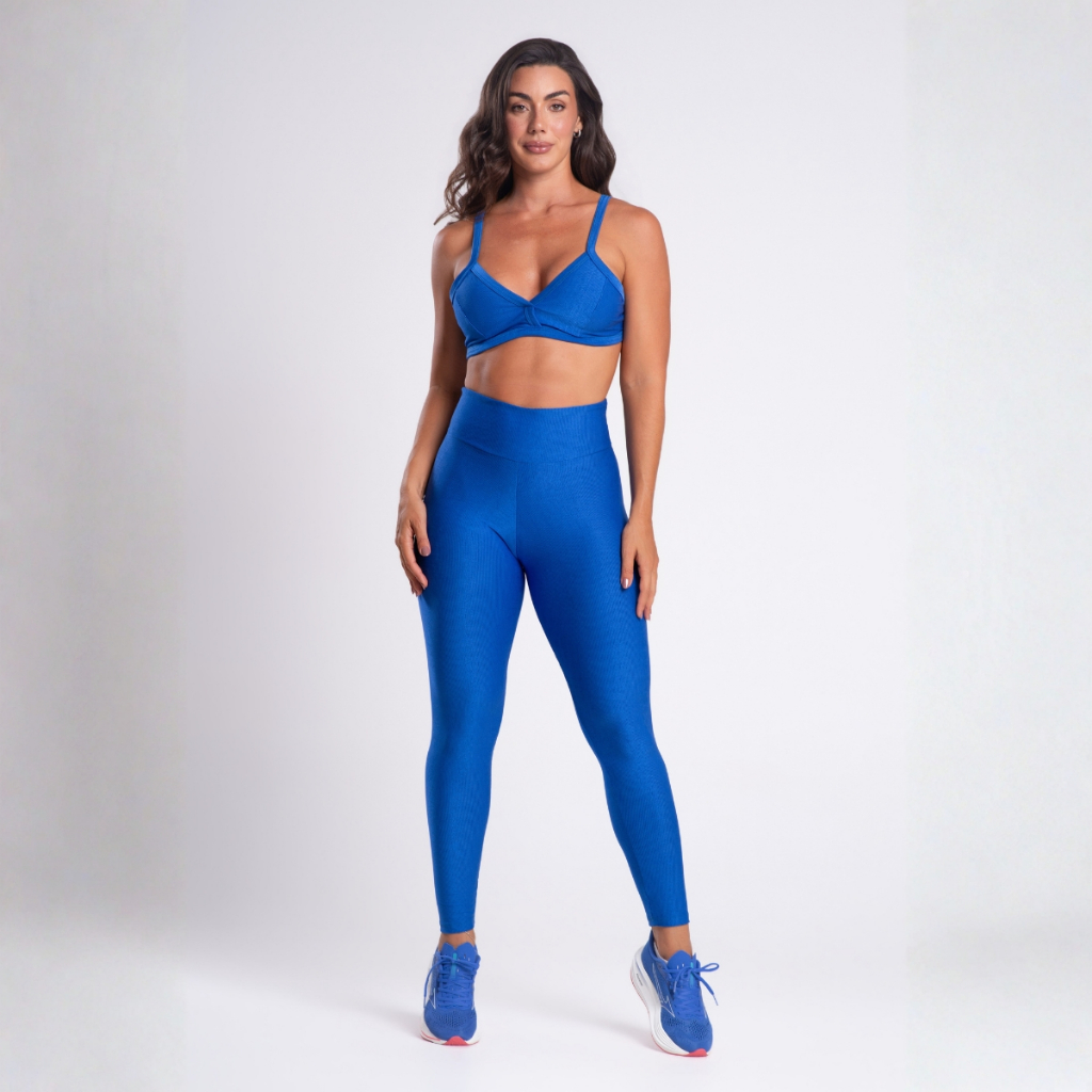 Conjunto Academia Treino Top e Calça Legging Feminino Fitness Luxo