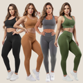 Kit 4 Conjuntos Calça E Top Roupas Feminina Academia Legging esporte suplex A01