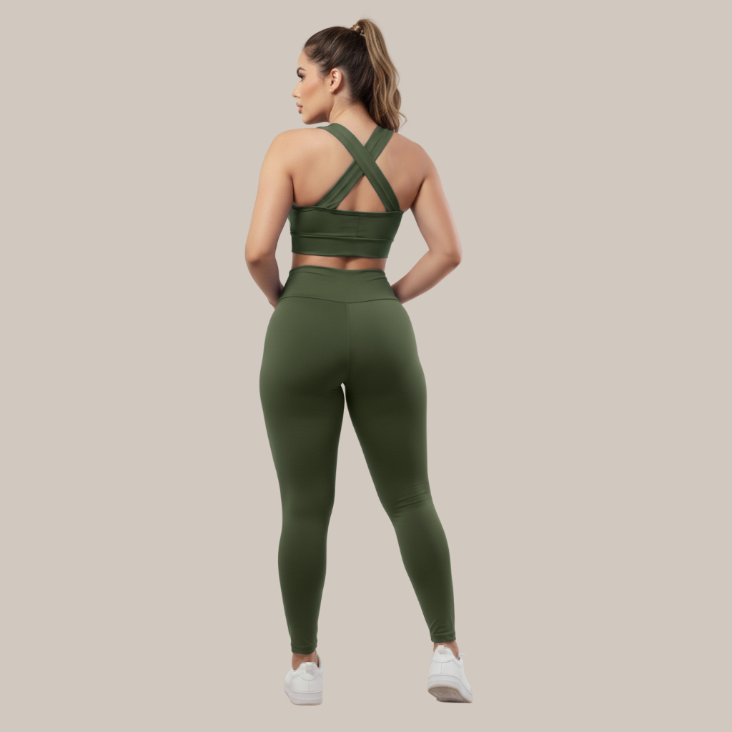 Kit 4 Conjuntos Calça E Top Roupas Feminina Academia Legging esporte suplex A01