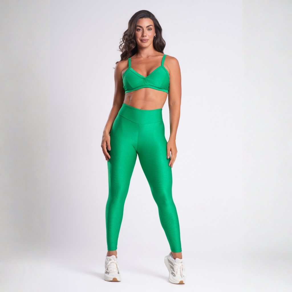 Conjunto Academia Treino Top e Calça Legging Feminino Fitness Luxo