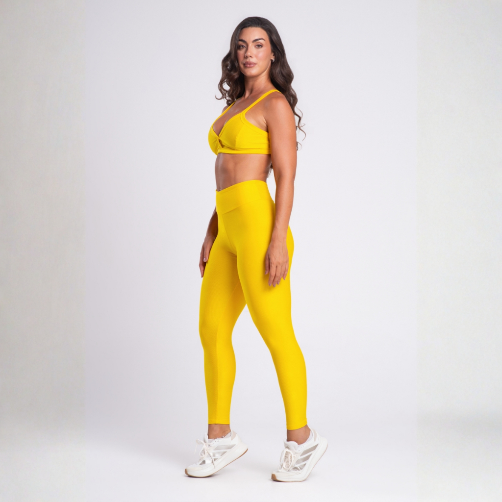 Conjunto Academia Treino Top e Calça Legging Feminino Fitness Luxo