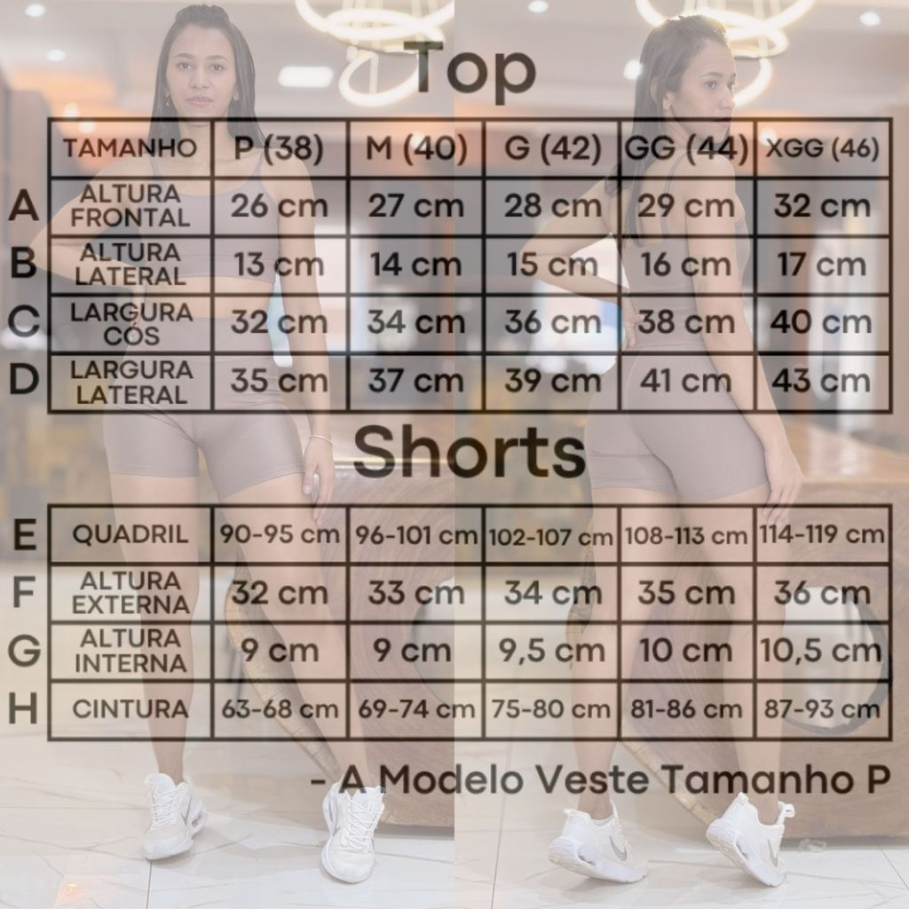 Conjunto de Academia Feminino Short com Bolso Zero Transparência e Cintura Alta + Top com Forro Duplo